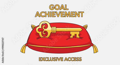 Golden Key Symbolizes Goal Achievement And Exclusive Access To Success