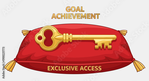 Golden Key To Success And Exclusive Access To Goals