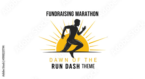 Fundraising Marathon Dawn of The Run Dash Theme for Charitable Cause Running Event