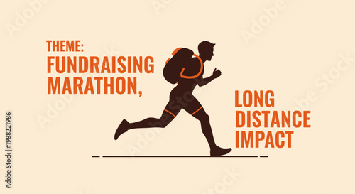 Fundraising Marathon Illustration Emphasizing Long Distance Impact and Charitable Efforts