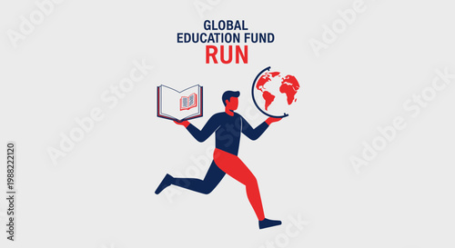 Global Education Fund Run: World, Knowledge, And Progress Converge In Dynamic Graphic