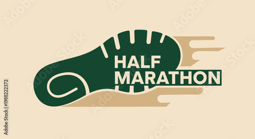 Graphic Design Illustrating Half Marathon Footprint Concept for Athletic Event Promotion