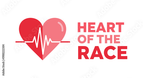Graphic Design Illustrating Heart and Pulse with the Words, Heart of the Race