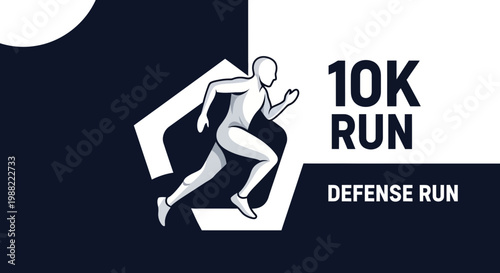 Graphic Illustration Depicting a Runner For A 10K, Defense Run, Competition, and More