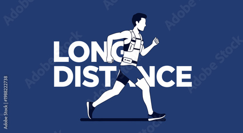 Graphic Illustration Depicting a Runner Engaging In a Long-Distance Endurance Race Event