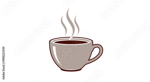A steaming cup of hot coffee with gentle vapor rising