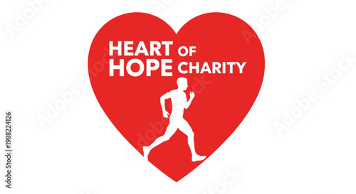 Heart Of Hope Charity Logo, Featuring A Silhouette Of A Runner, For A Good Cause