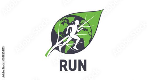 Healthy Earth Runner Logo Promoting Sustainable Fitness