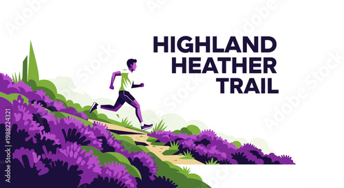 Highland Heather Trail Runner Ascending Scenic Path