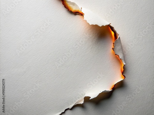 Burnt Paper Edge. Abstract Texture. Dynamic Destructive Style. Scorched Glowing Texture. Background Concept.