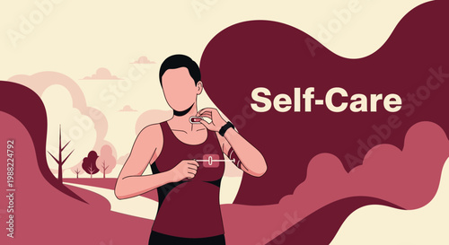 Healthy Lifestyle And Taking Care About Wellness Vector Illustration For Modern Designs