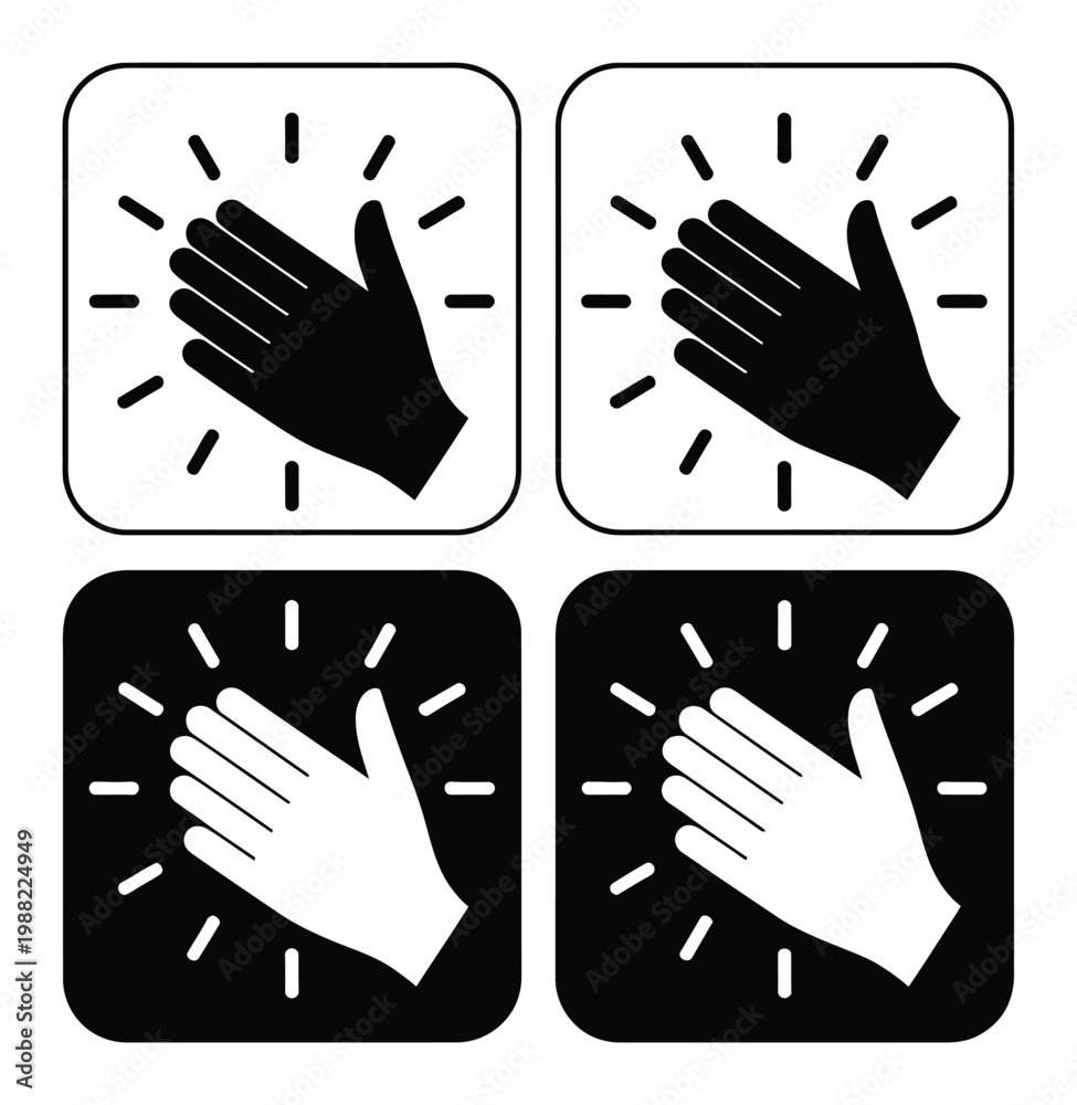 Obraz premium Hand Gesture Icon Set Vector Illustration