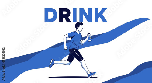 Healthy Lifestyle Concept Depicted By A Runner Hydrating For Fitness Goals