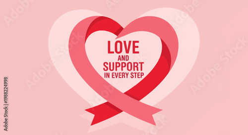 Heart Shape Symbolizing Love and Encouragement, With Supporting Message