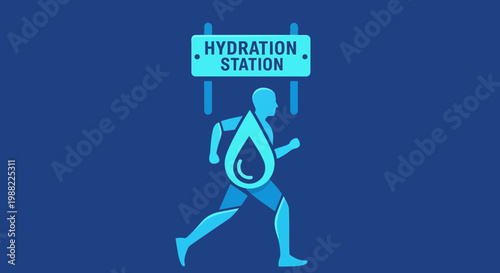 Healthy Lifestyle Concept Depicting Hydration for Runners and Active Exercise Enthusiasts