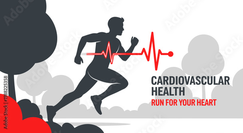 Healthy Lifestyle Concept Depicting Runner Body Representing Cardiovascular Health Awareness
