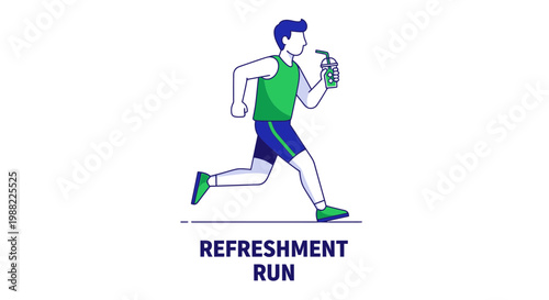 Healthy Lifestyle Concept: Man Refreshing Himself While Running or Jogging