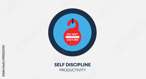 Icon Of The Privacy, Depicting Self-Discipline and Promoting Productivity Concepts
