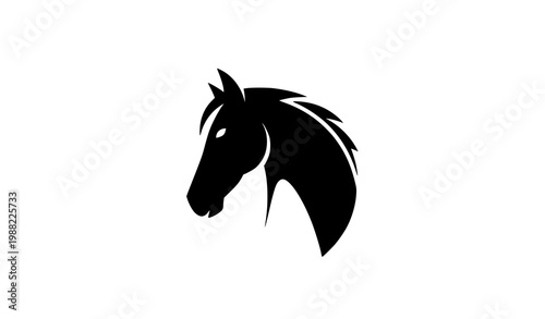 Minimal horse logo vector abstract silhouette animal emblem design
