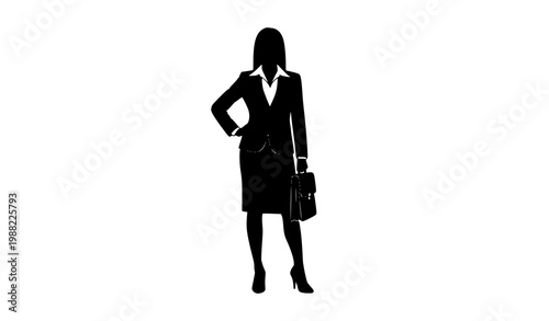 Businesswoman silhouette vector confident professional woman icon