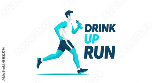 Healthy Lifestyle Concept: Runner Hydrating With Water During Exercise for Optimal Performance