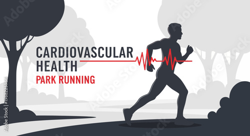Healthy Lifestyle Depicted Through Silhouette Running, Illustrating Cardiovascular Fitness Benefits