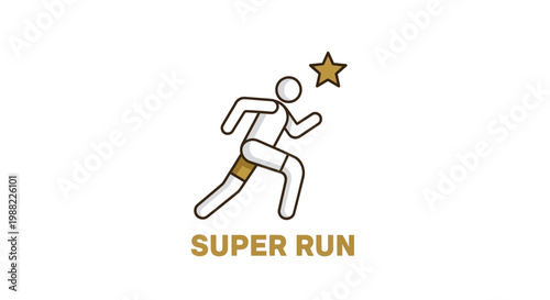 Iconic Super Run Illustration Depicting Pursuit Of Excellence And Champion Striving