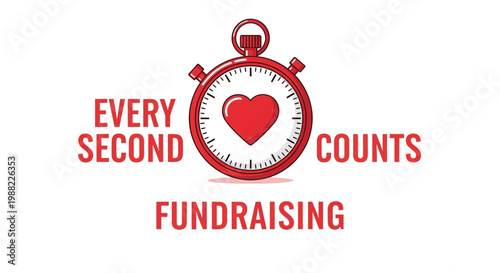 Heart Shaped Timer Symbolizing Fundraising Importance and Time Sensitivity