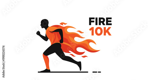 Ignite Your Run Dynamic Runner With Fiery Cape Emblem