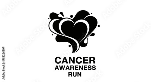 Heart Symbol Cancer Awareness Run Depicting Solidarity and Promoting Hope