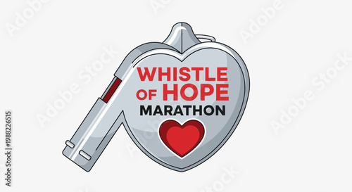 Heart Shaped Whistle Promoting The Courage and Perseverance of The Marathon Run