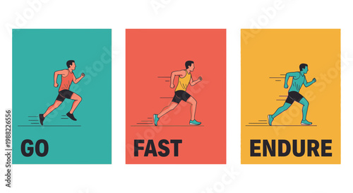 Illustrated Athlete Progression: Go Fast Endure, A Motivational Runner's Visual