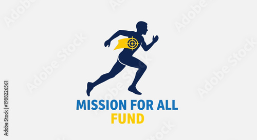 Illustrated Athlete Symbolizing Goals and Action for Charity Purpose and Fundraising