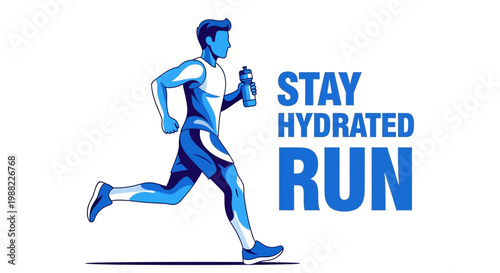 Healthy Runner Staying Hydrated While Exercising, Promoting Fitness, Running, and Endurance