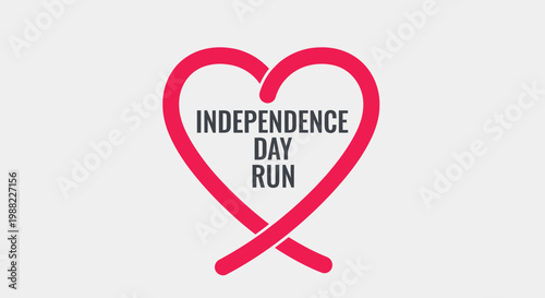 Heartbeat Independence Day Run Graphic With Bold Text