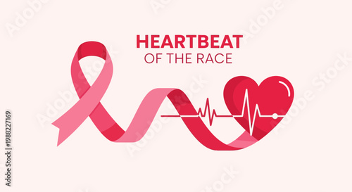 Heartbeat Ribbon And Heartbeat Line