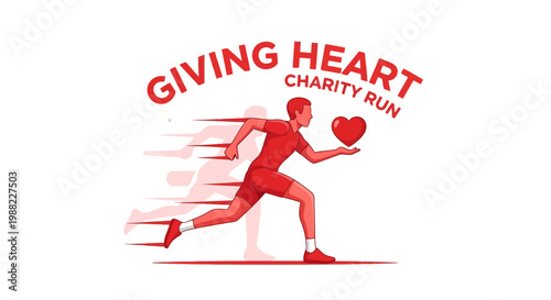 Heartfelt Run For Charity: An Athlete Symbolizing Compassionate Giving and Community Support