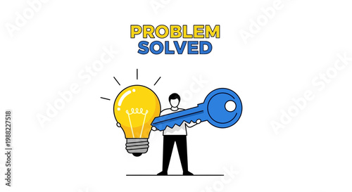 Illustration Depicting Problem Solving and Clever Idea Development and Creative Solution