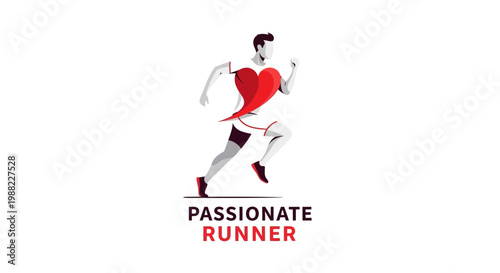 Heartfelt Runner Emblem: A Vibrant Symbol of Passion and Active Dedication