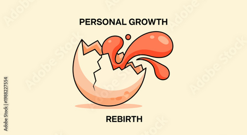 Illustration Depicting Rebirth, Progress, and the Process of Self-Improvement and Development