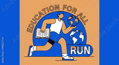 Illustration Depicting Universal Education Advocacy and The Power To Learn Globally