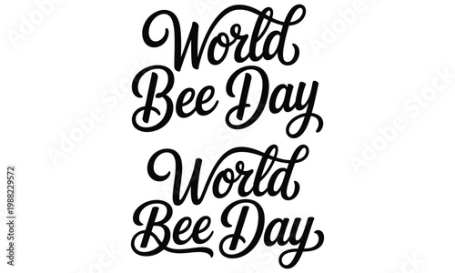 World bee day typography design celebrating environmental awareness and importance of pollinators