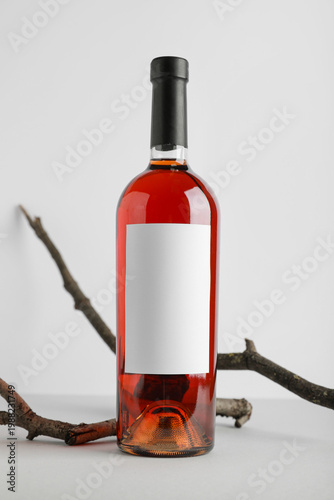 Bottle of wine with blank l...