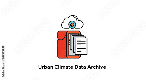 Urban Climate Data Storage Icon.