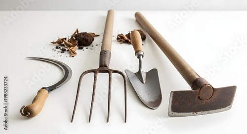 tools on a wooden background