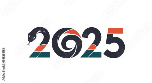Happy New Year 2025: Year of the Snake Chinese Zodiac Design