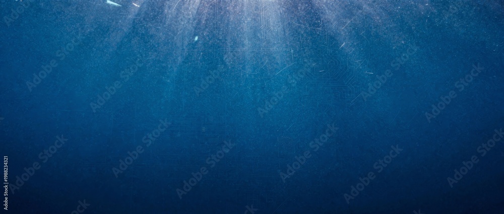 Obraz premium Futuristic Blue Digital Circuit Background with Light Rays