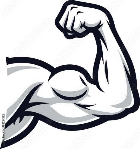 A muscular arm flexing its bicep in a powerful pose