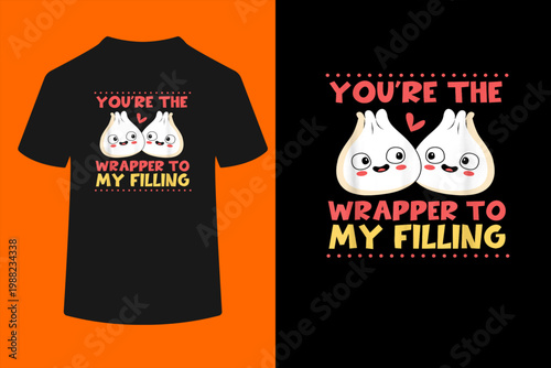 Valentines Day Couple Foodie Kawaii Dim Sum T-Shirt
