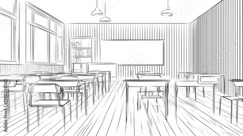 Empty Classroom Illustration